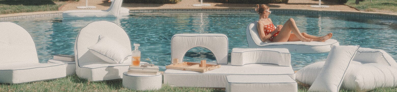 Poolside pillows and cushions in Antique White