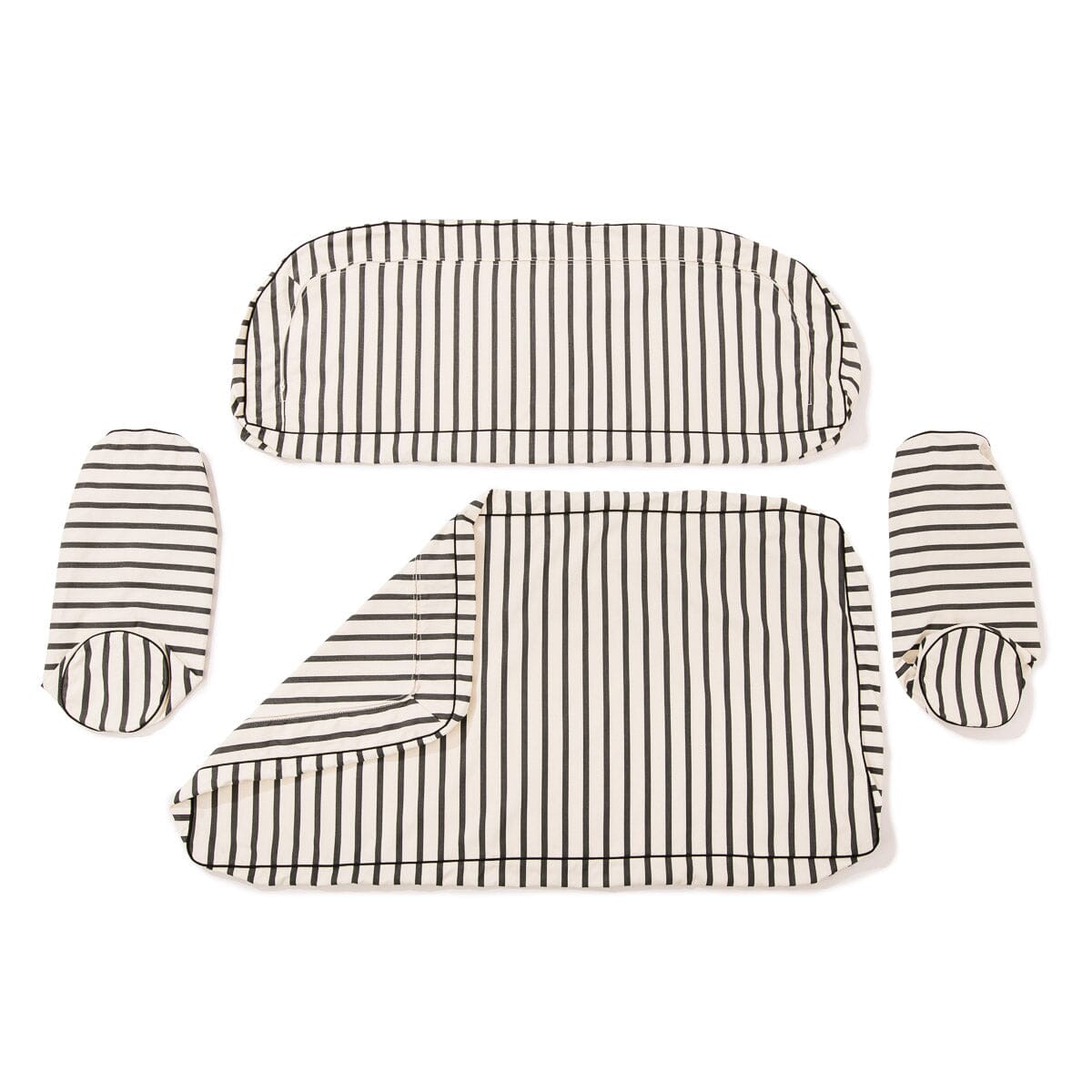 Product image of The Al Fresco Love Seat Slip Cover Set - Monaco Black Stripe Al Fresco Love Seat Slip Cover Set Business & Pleasure Co.