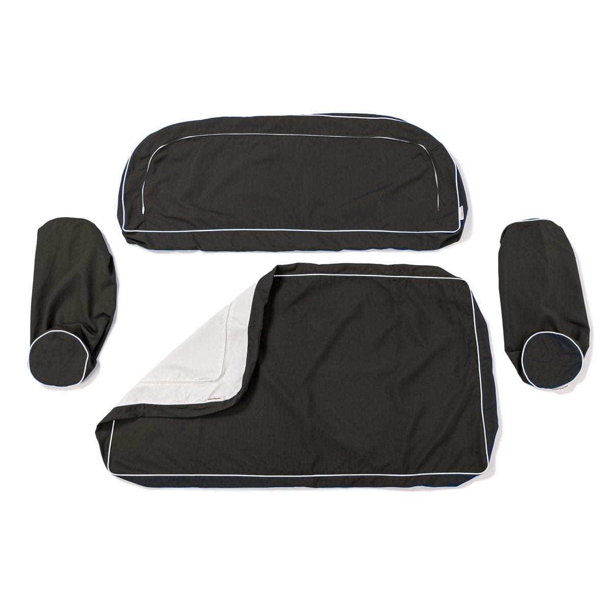 The Al Fresco Love Seat Slip Cover Set - Rivie Black Al Fresco Love Seat Slip Cover Set Business & Pleasure Co.