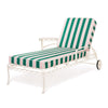 Swatch for The Al Fresco Sun Lounger in Bistro Green Stripe | Antique White Frame