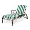 Swatch for The Al Fresco Sun Lounger in Bistro Green Stripe | Vintage Black Frame