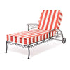 Swatch for The Al Fresco Sun Lounger in Crew Le Sirenuse Stripe | Vintage Black Frame