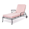 Swatch for The Al Fresco Sun Lounger in Lauren's Pink Stripe | Vintage Black Frame