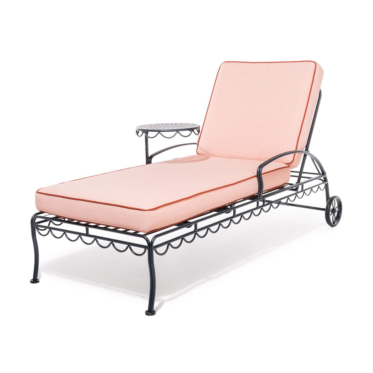 Product image of The Al Fresco Sun Lounger in Rivie Pink | Vintage Black Frame Bundle Business & Pleasure Co.