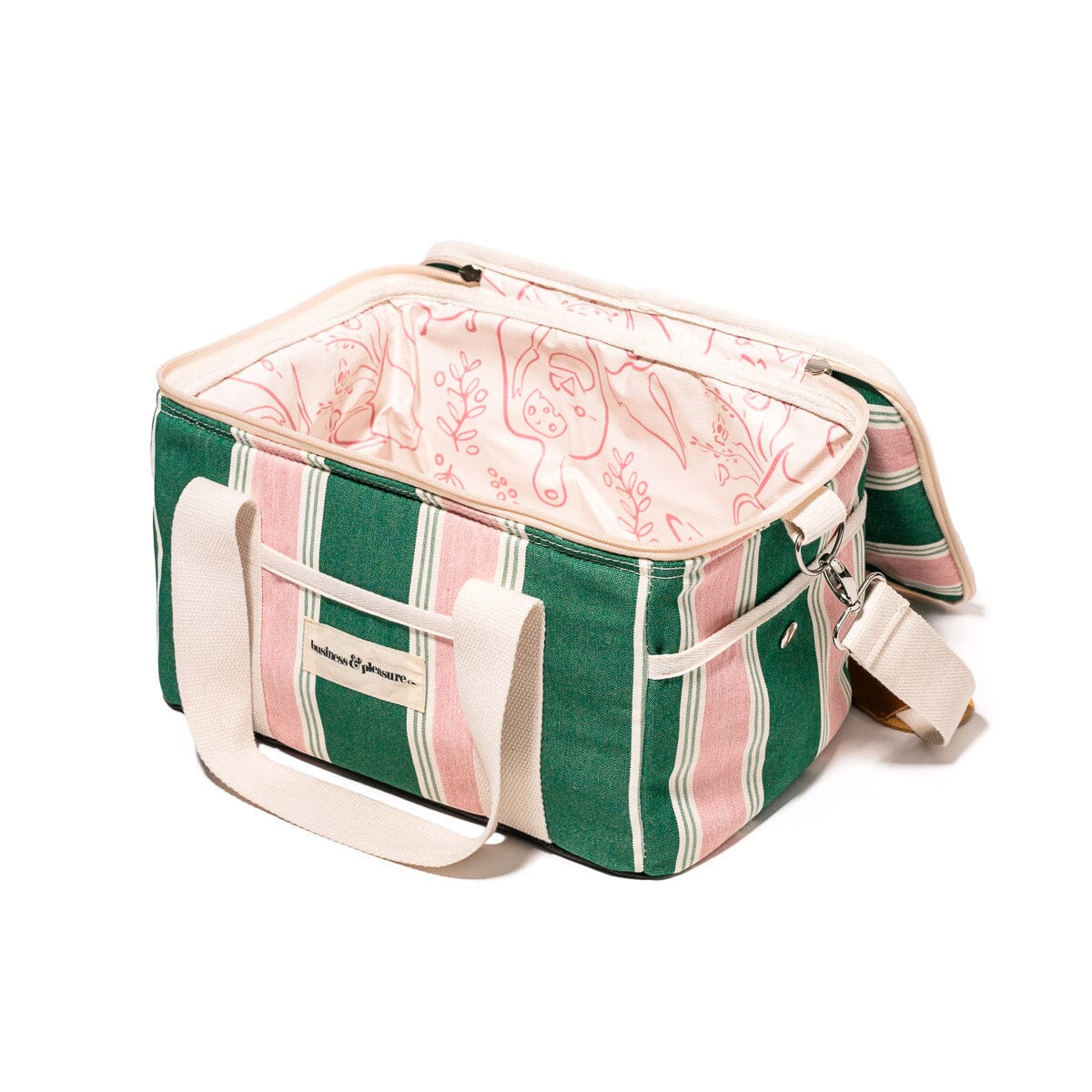 The Premium Cooler Bag - Bistro Green Stripe Premium Cooler Business & Pleasure Co.