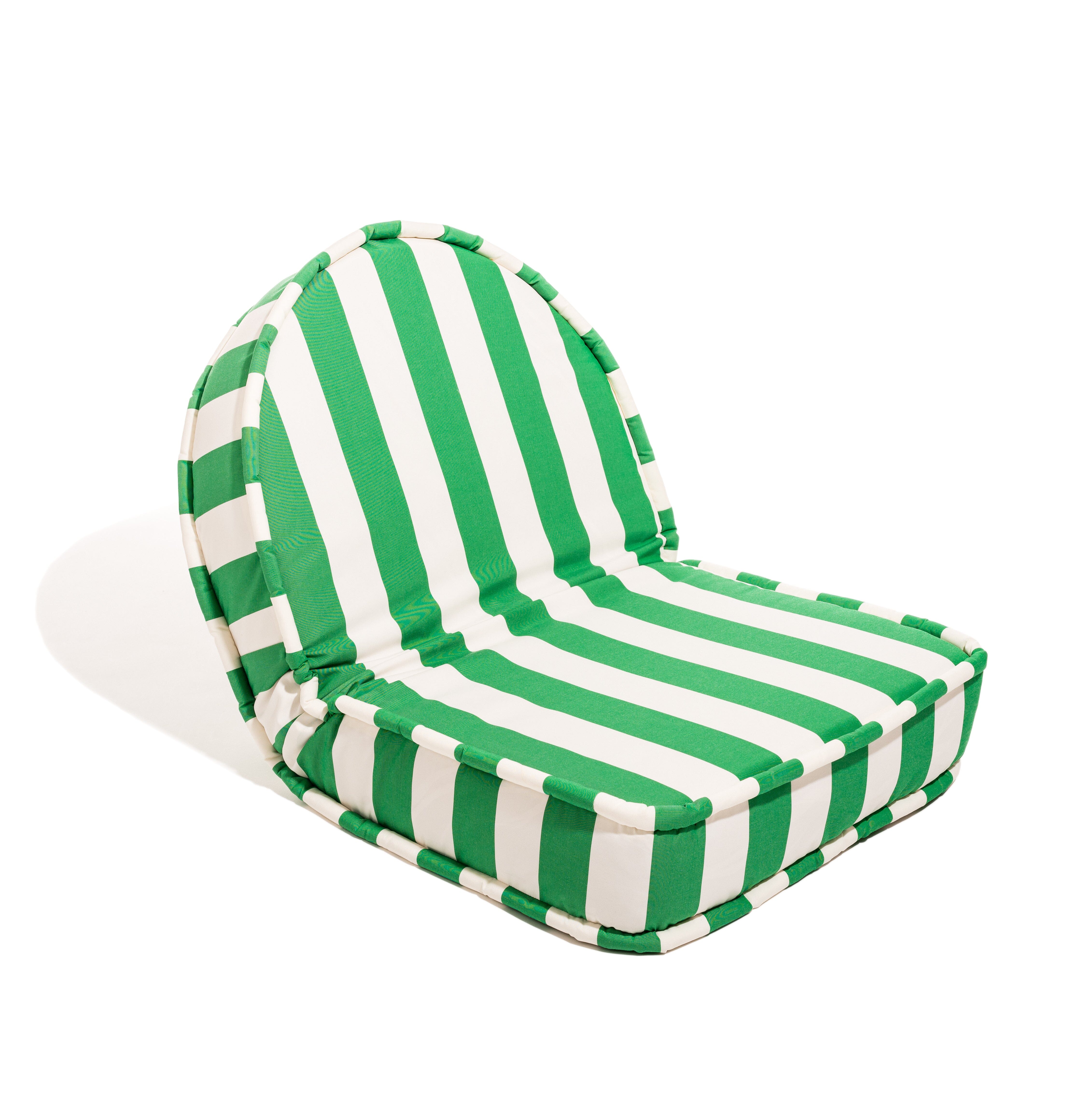 The Reclining Pillow Lounger - Crew Canyon Green Stripe Reclining Lounger Business & Pleasure Co.