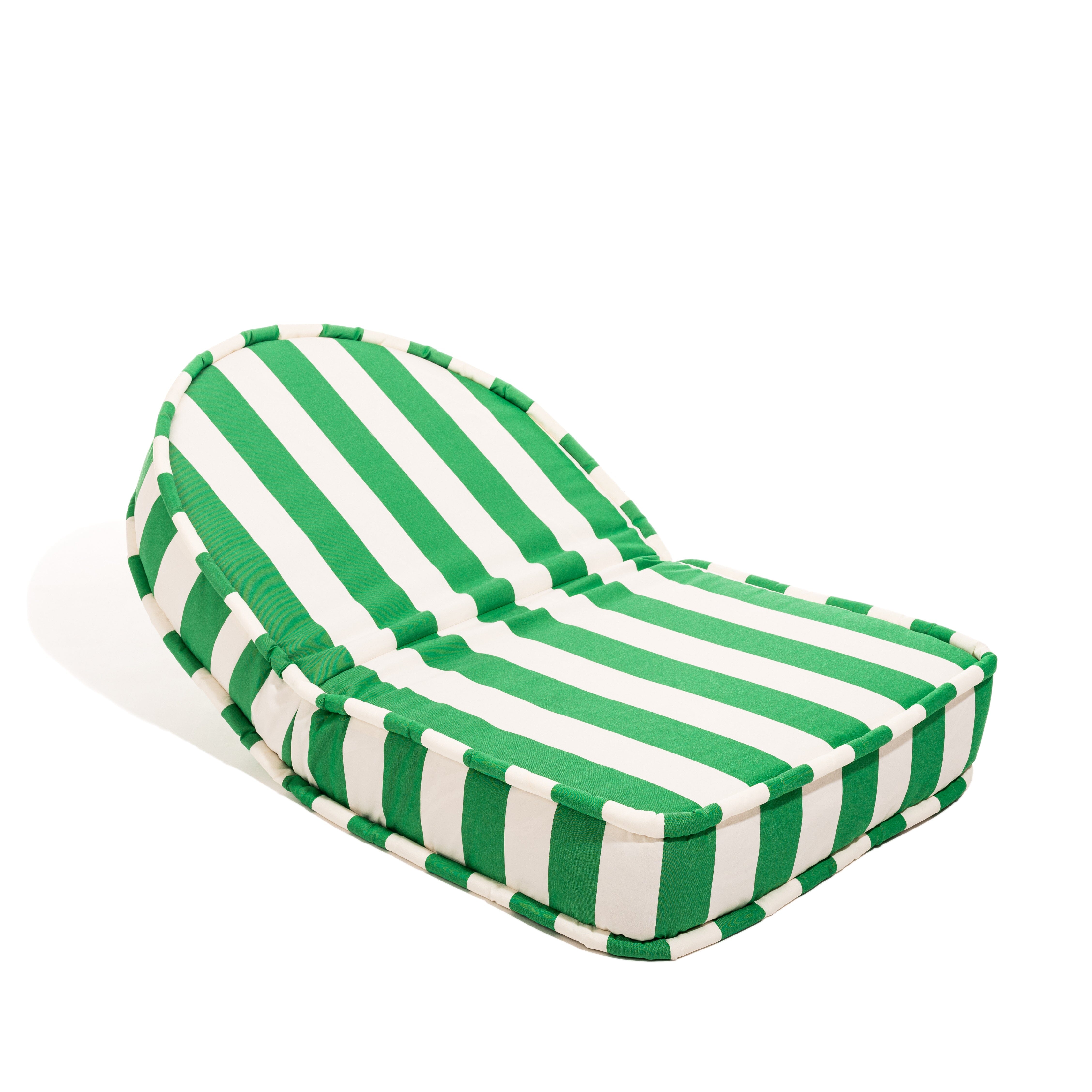 The Reclining Pillow Lounger - Crew Canyon Green Stripe Reclining Lounger Business & Pleasure Co.