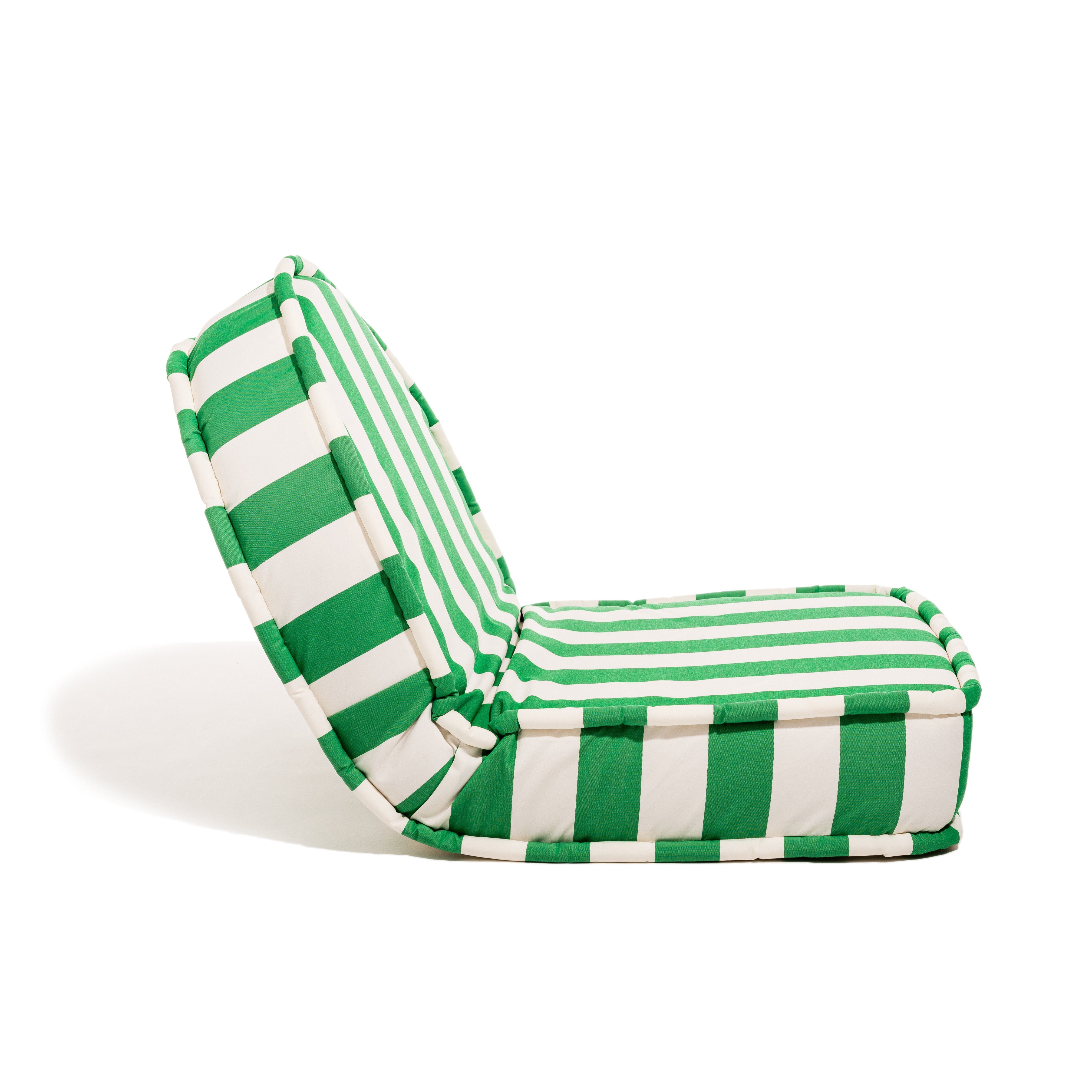 The Reclining Pillow Lounger - Crew Canyon Green Stripe Reclining Lounger Business & Pleasure Co.
