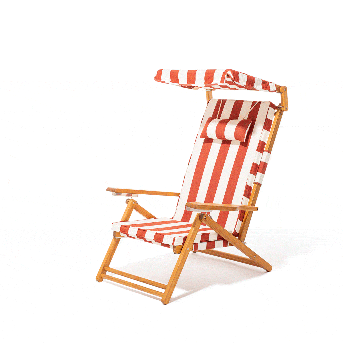 The Club Chair - Teak Natural - Crew Le Sirenuse Stripe Club Chair Business & Pleasure Co.