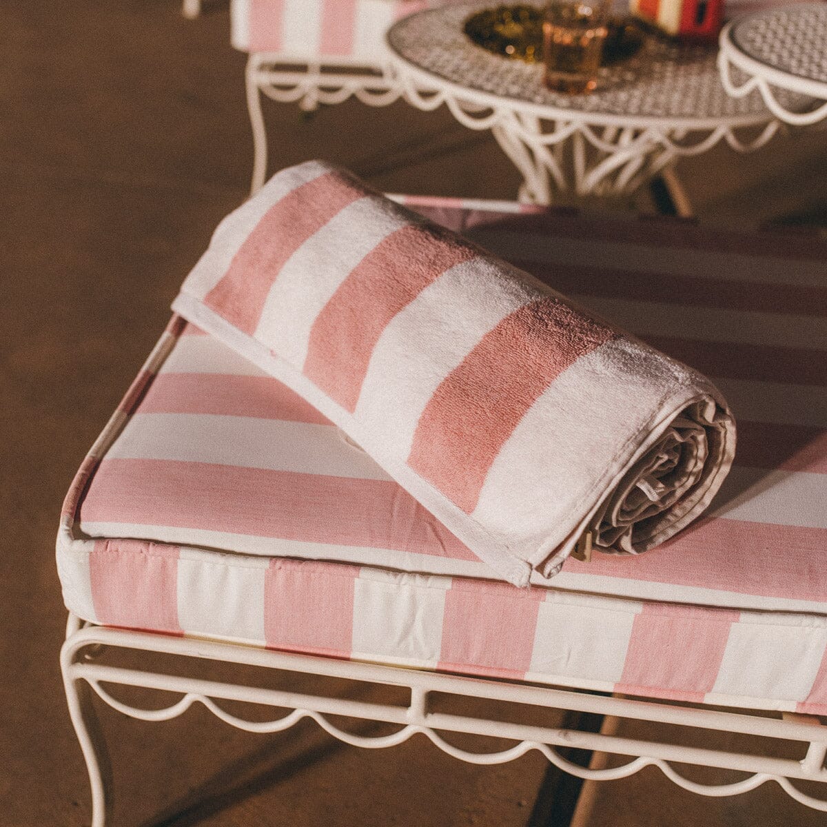 The Beach Towel - Crew Pink Stripe Beach Towel Business & Pleasure Co.