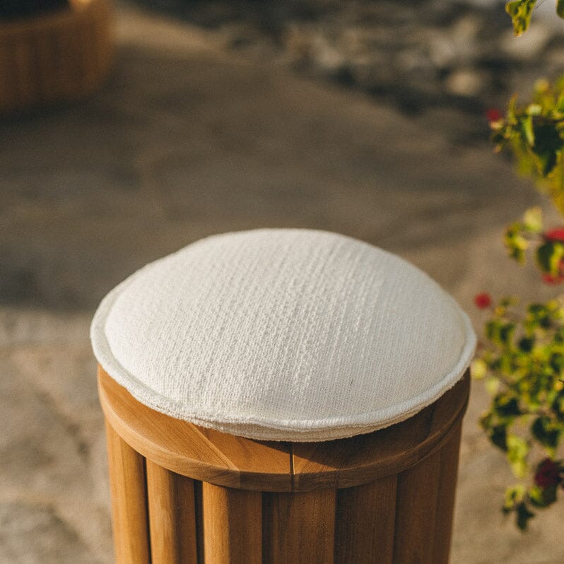 The Daisy Stool Cushion - Boucle Antique White Daisy Stool Cushion Business & Pleasure Co.