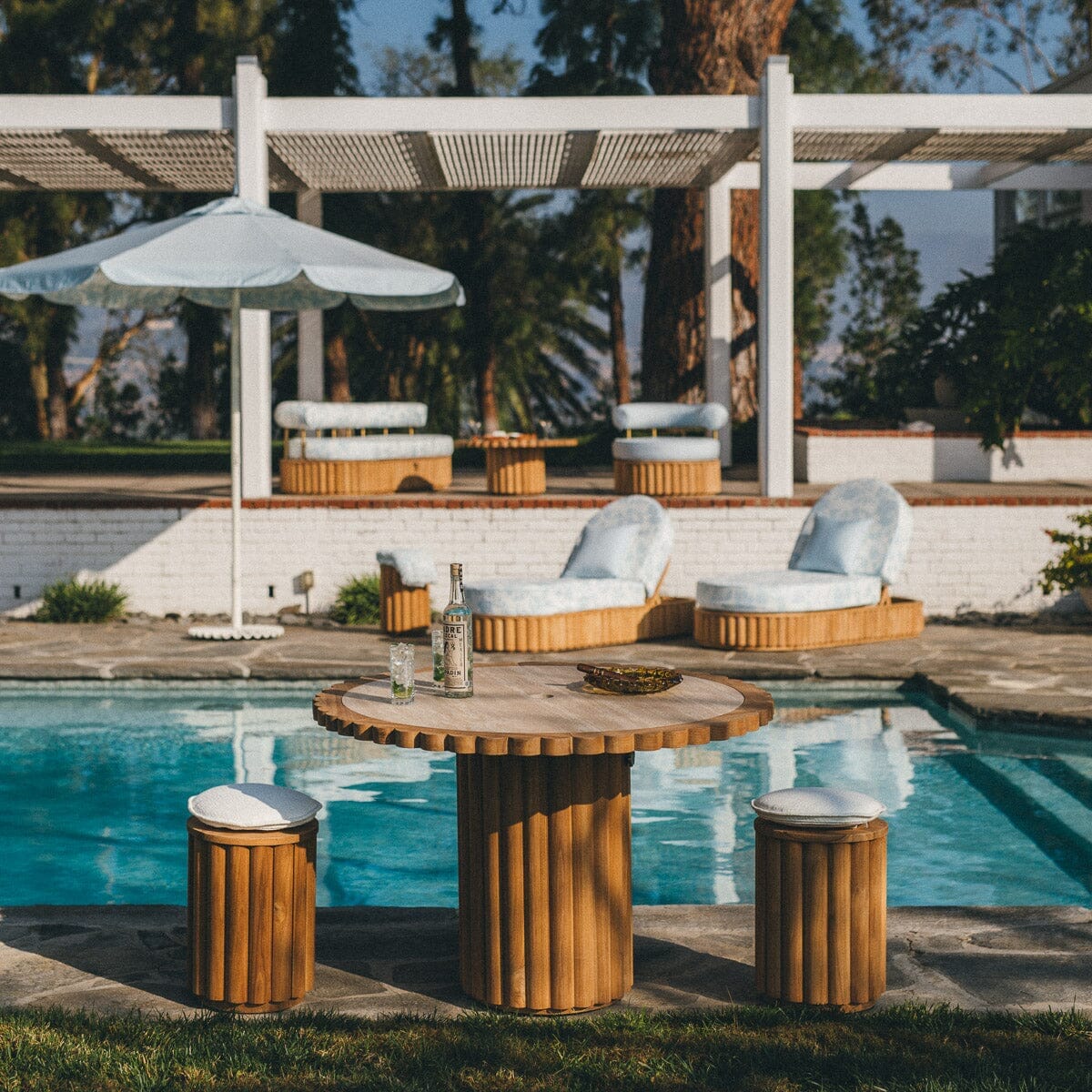 The Daisy Stool Cushion - Boucle Antique White Daisy Stool Cushion Business & Pleasure Co.