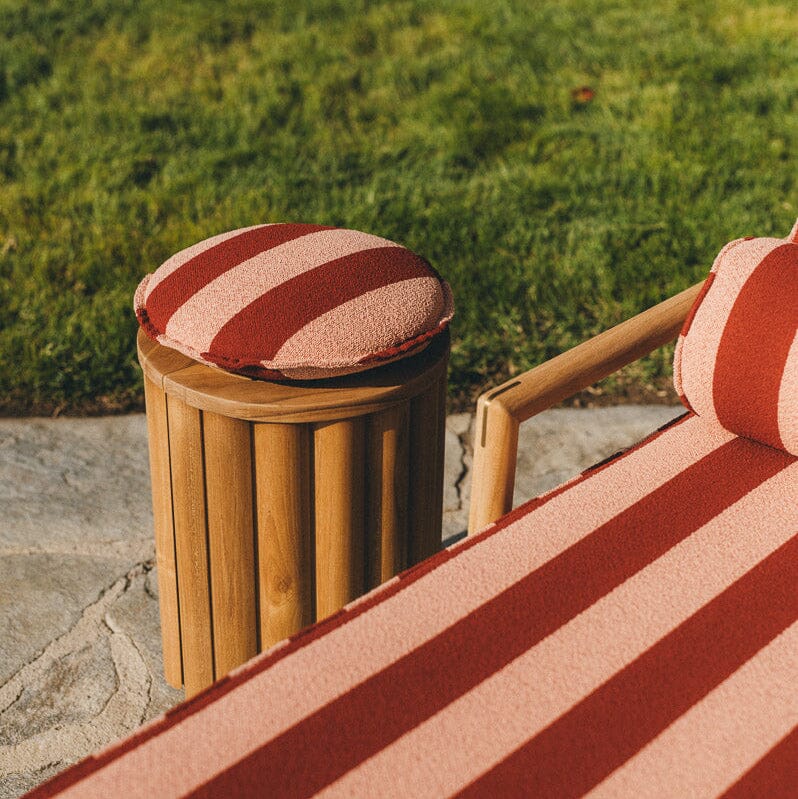 The Daisy Stool Cushion - Terry Terracotta Stripe Daisy Stool Cushion Business & Pleasure Co.
