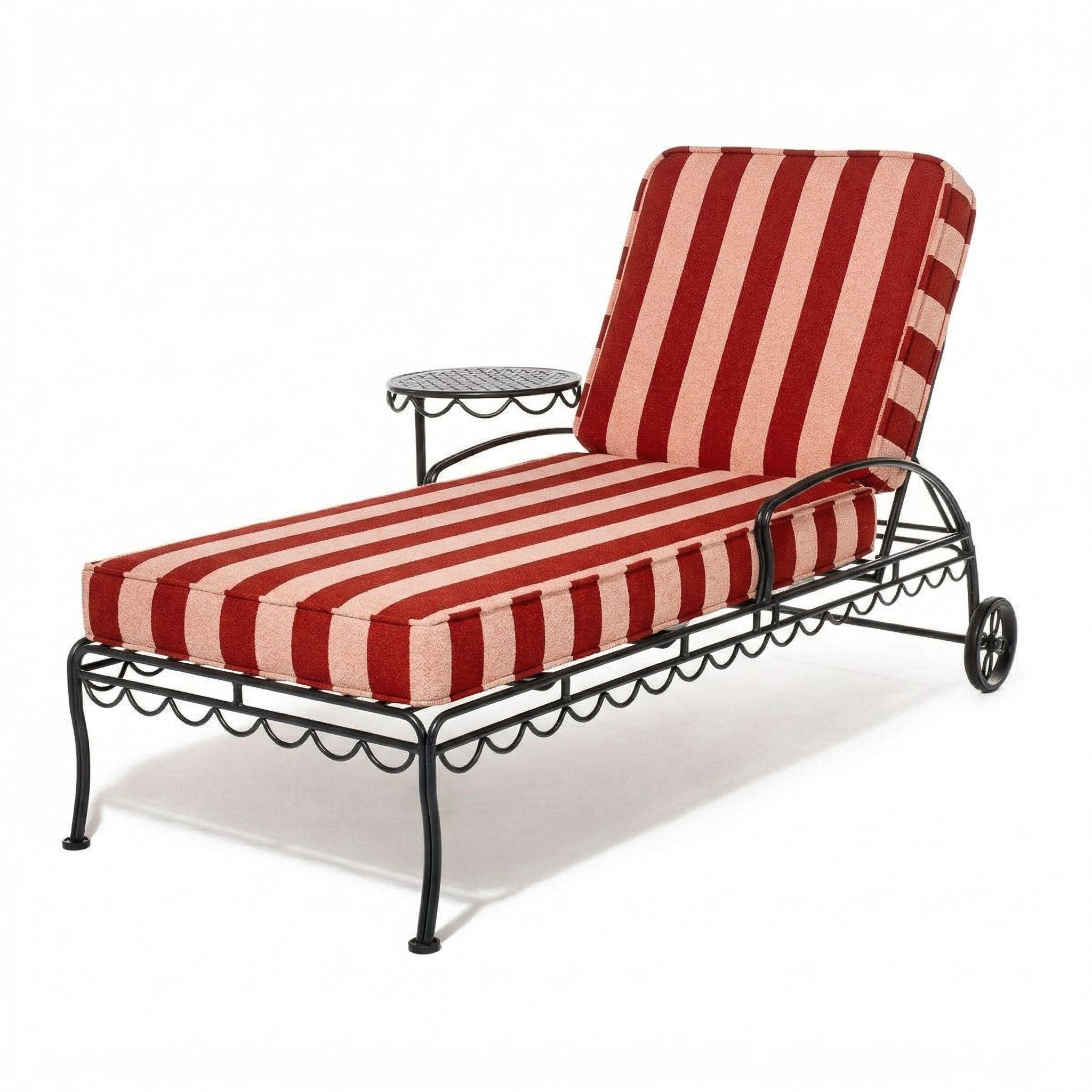 Al Fresco Sun Lounger in Terry Terracotta Stripe | Vintage Black Frame Al Fresco Sun Lounger Kit Business & Pleasure Co.