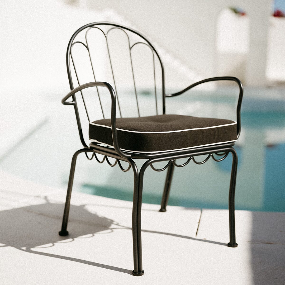 The Al Fresco Chair Cushion - Rivie Black Al Fresco Chair Cushion Business & Pleasure Co.