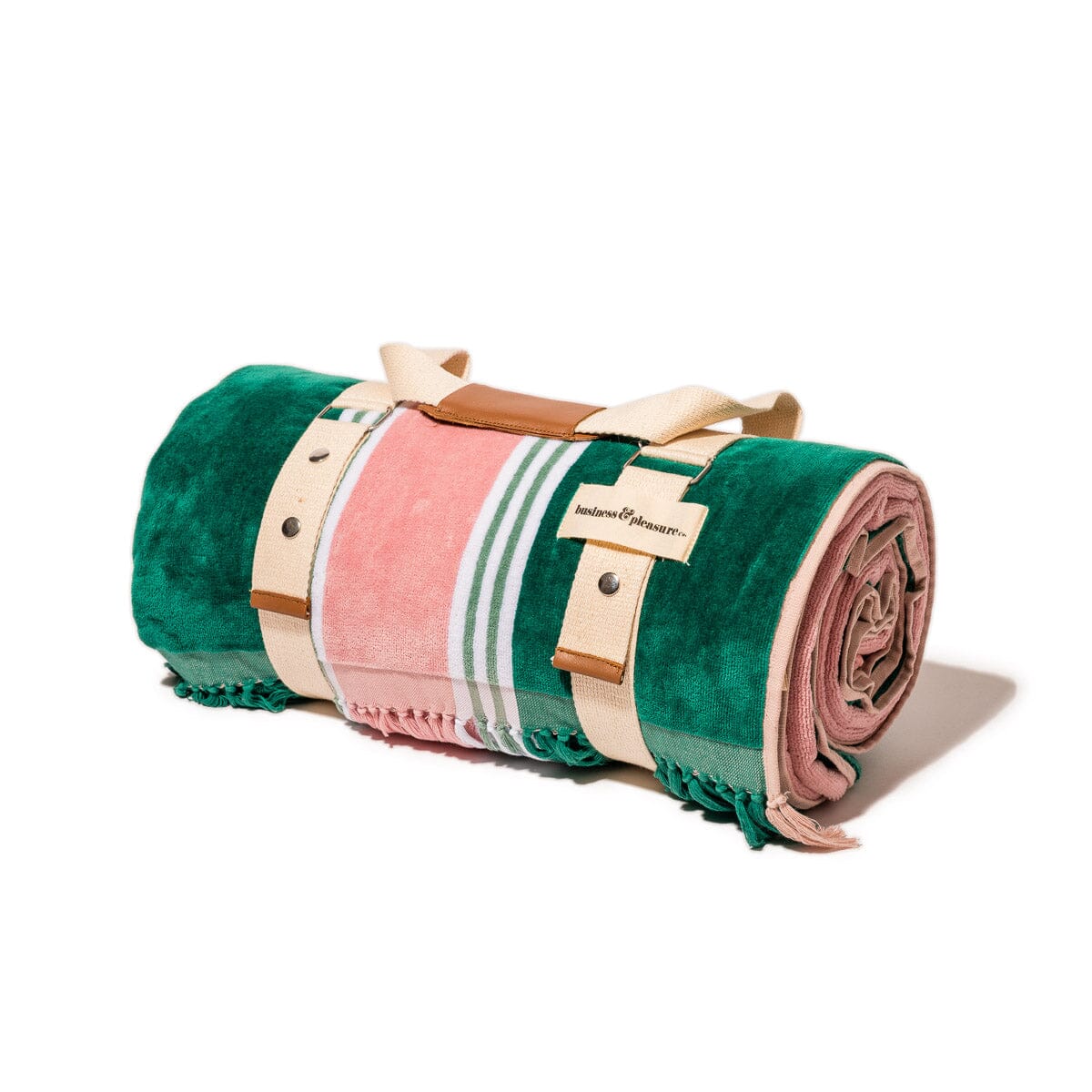 The Beach Blanket - Bistro Green Stripe Beach Blanket Business & Pleasure Co.