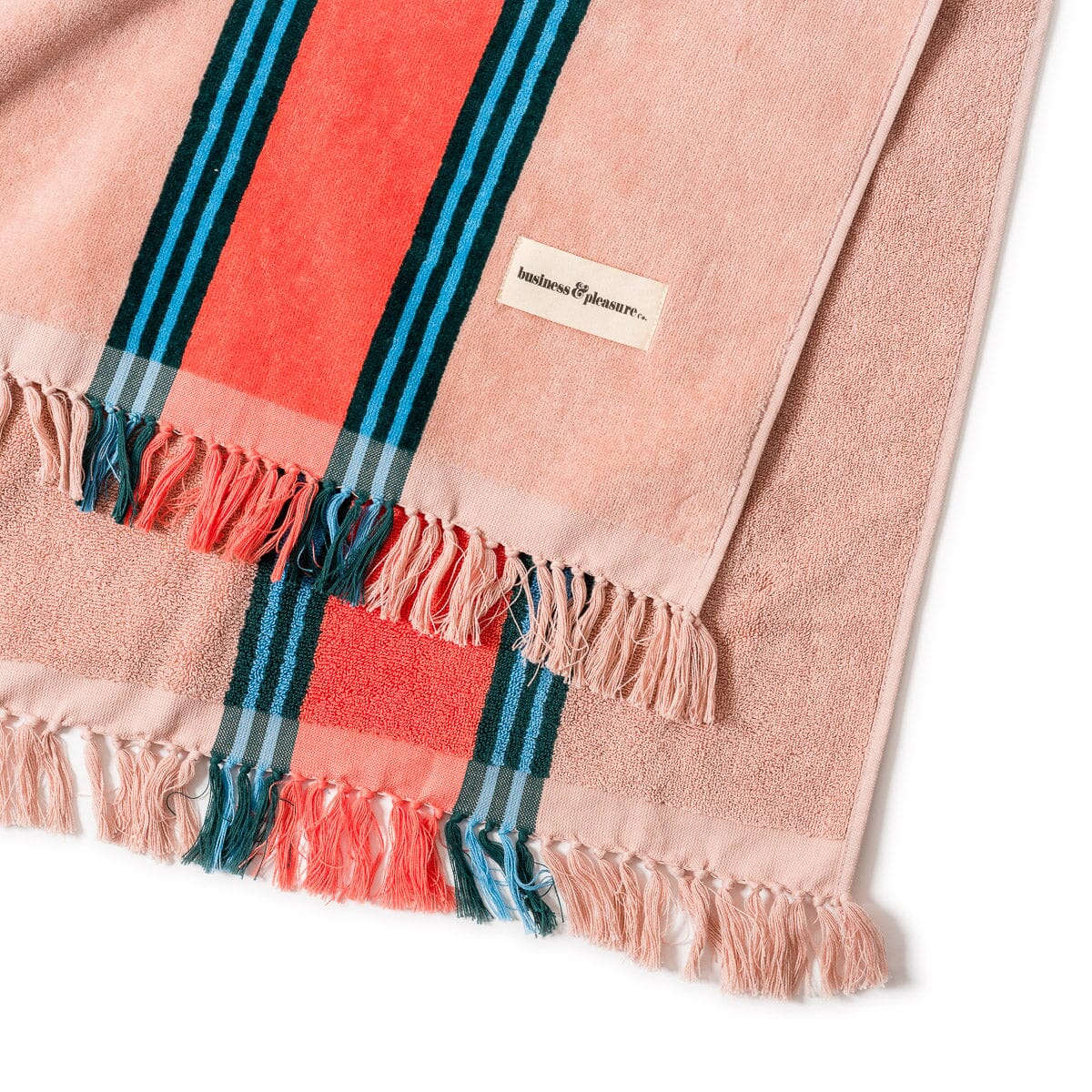 The Beach Blanket - Bistro Dusty Pink Stripe Beach Blanket Business & Pleasure Co