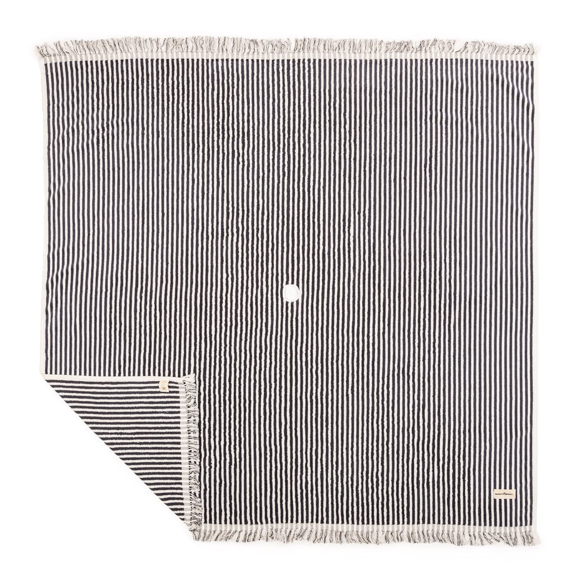The Beach Blanket - Lauren's Navy Stripe Beach Blanket Business & Pleasure Co