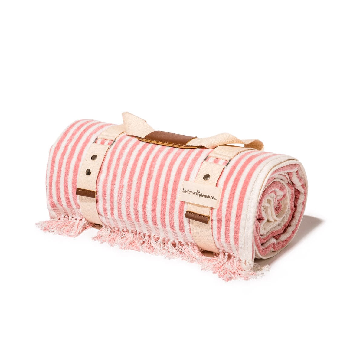 The Beach Blanket - Lauren's Pink Stripe Beach Blanket Business & Pleasure Co