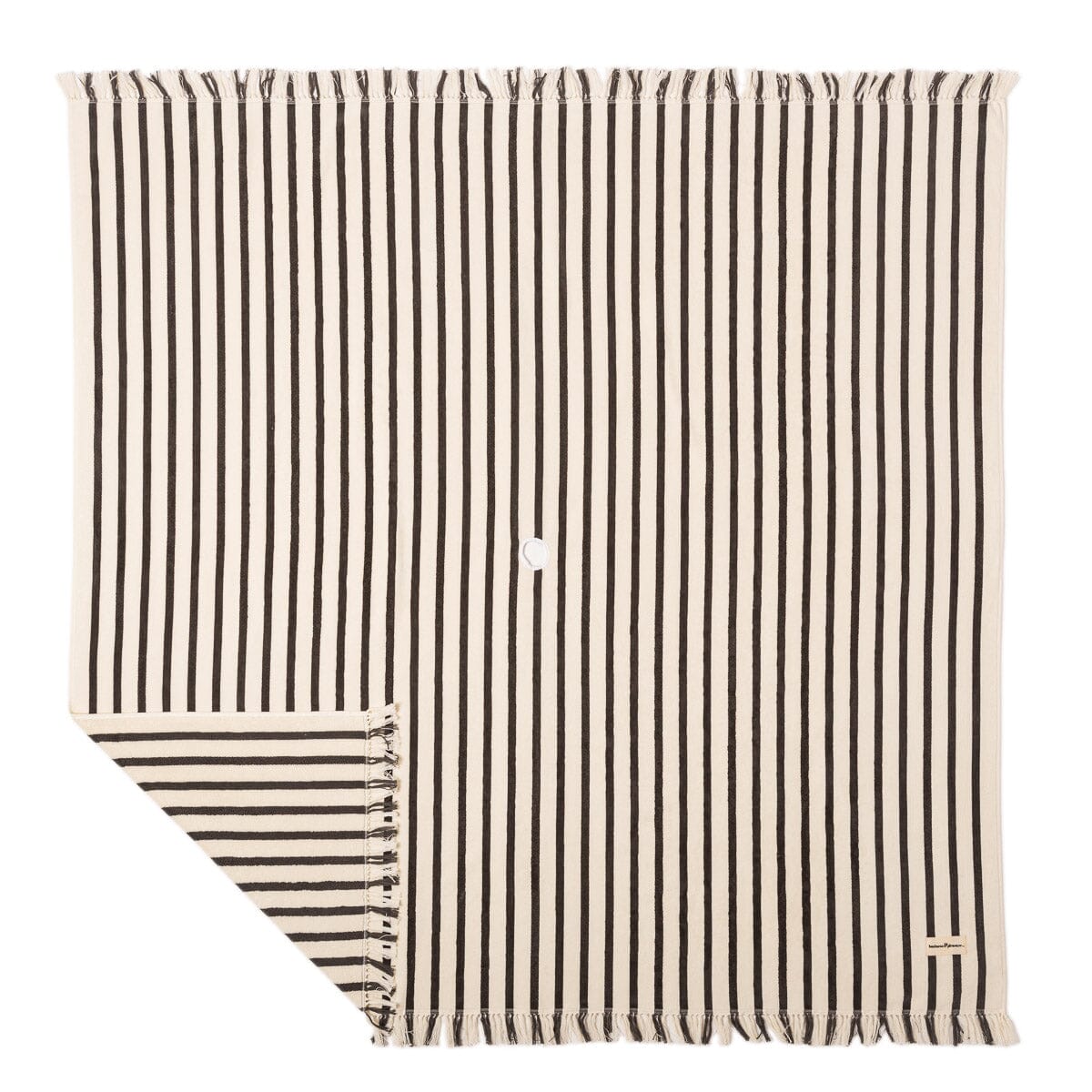 The Beach Blanket - Monaco Black Stripe Beach Blanket Business & Pleasure Co