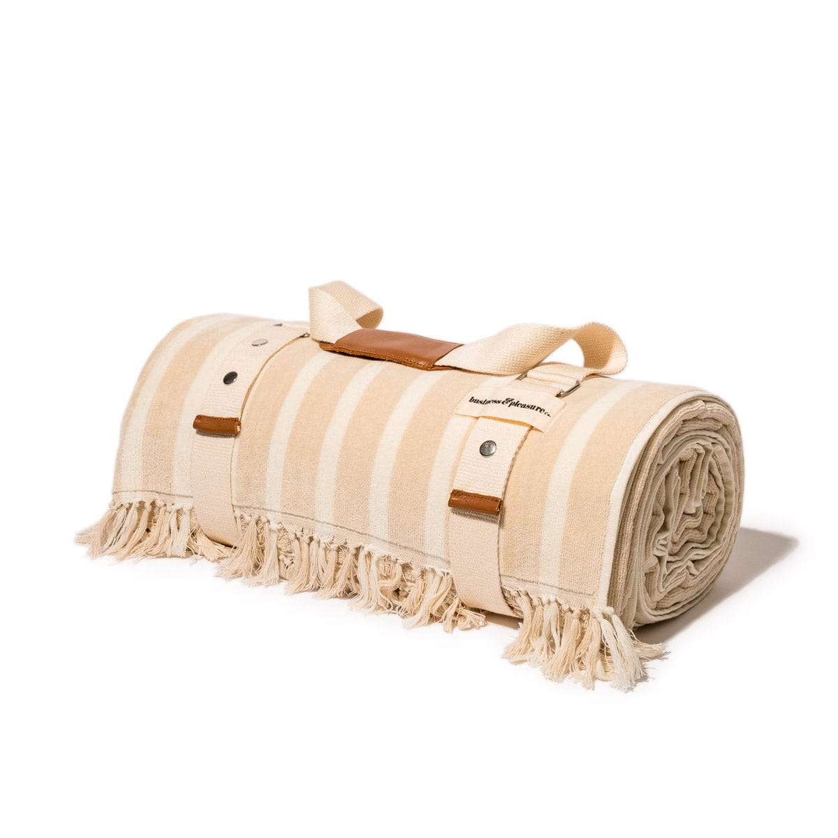 The Beach Blanket - Monaco Natural Stripe Beach Blanket Business & Pleasure Co