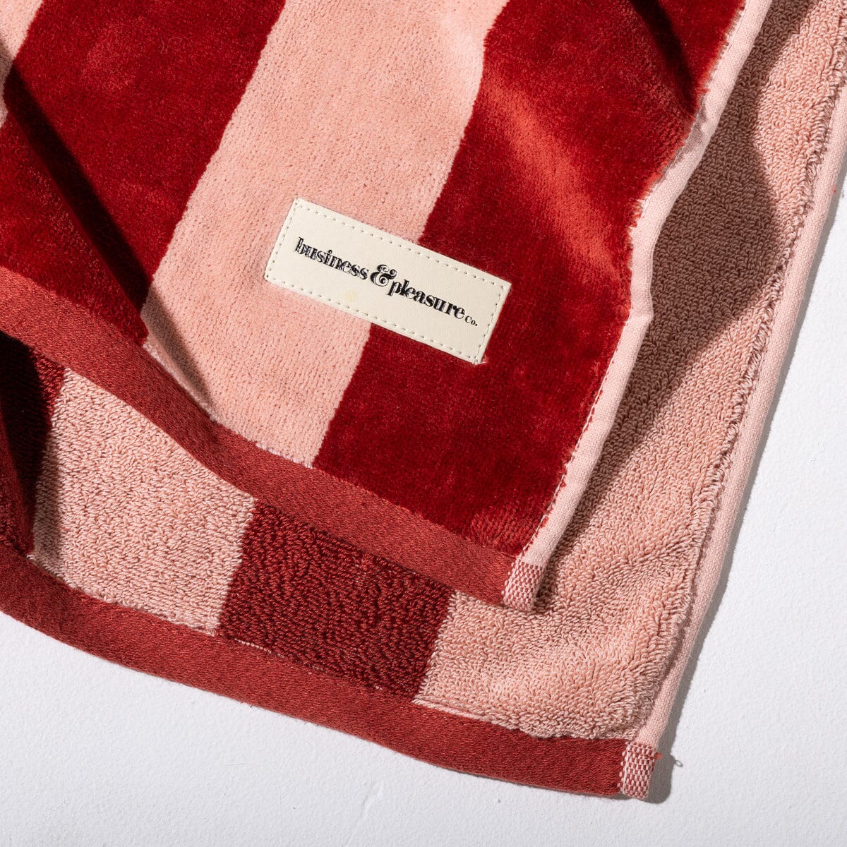 The Beach Blanket - Terry Terracotta Stripe Beach Blanket Business & Pleasure Co.