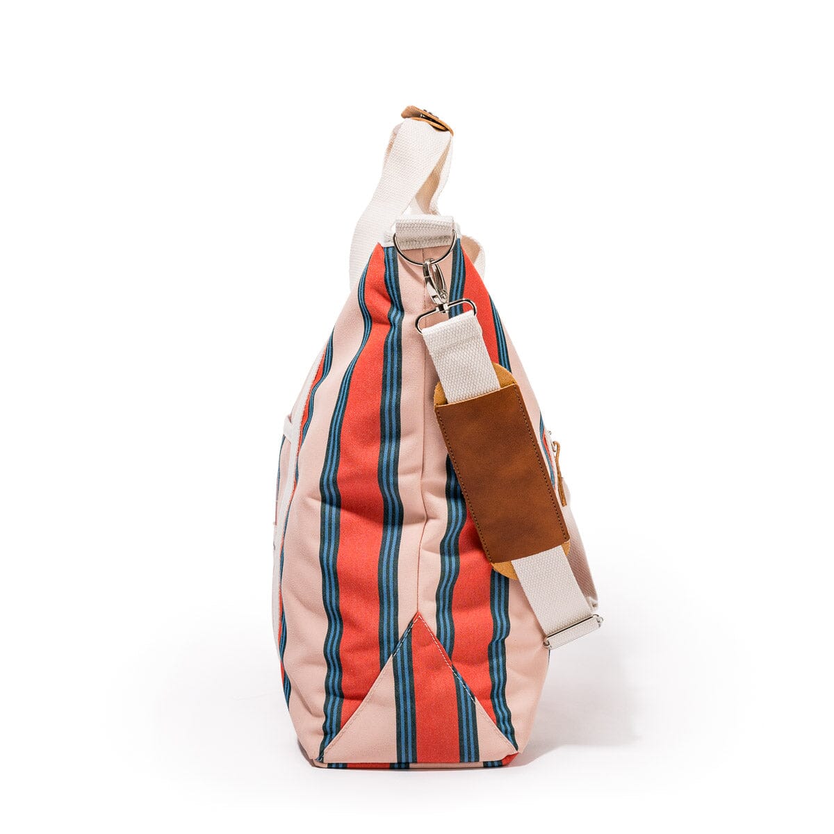 The Cooler Tote Bag - Bistro Dusty Pink Stripe Cooler Tote Business & Pleasure Co
