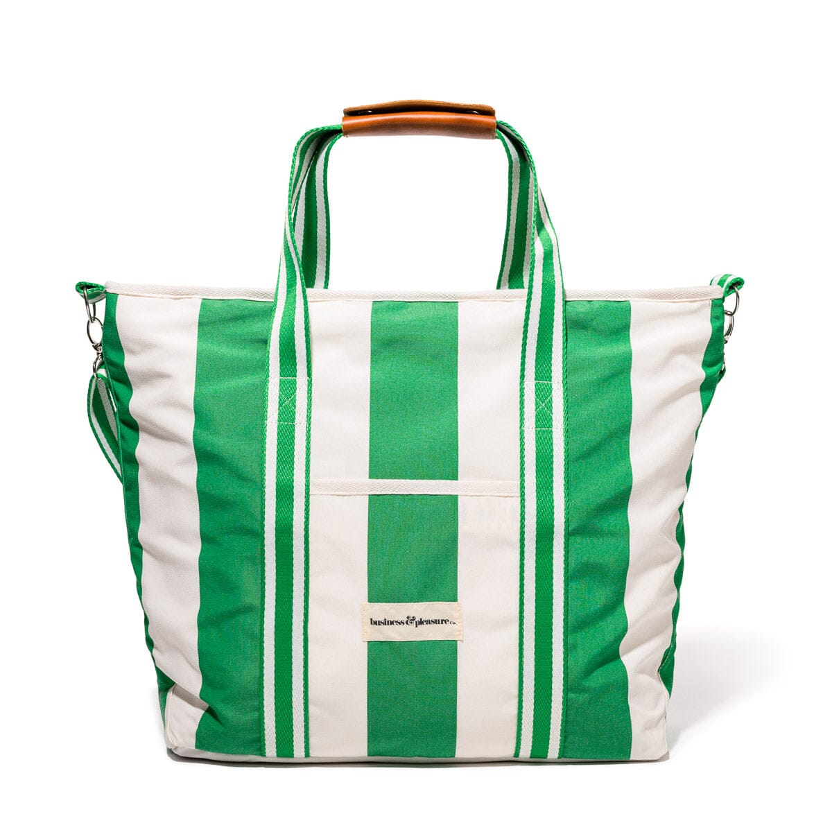 The Cooler Tote Bag - Crew Canyon Green Stripe Cooler Tote Business & Pleasure Co.