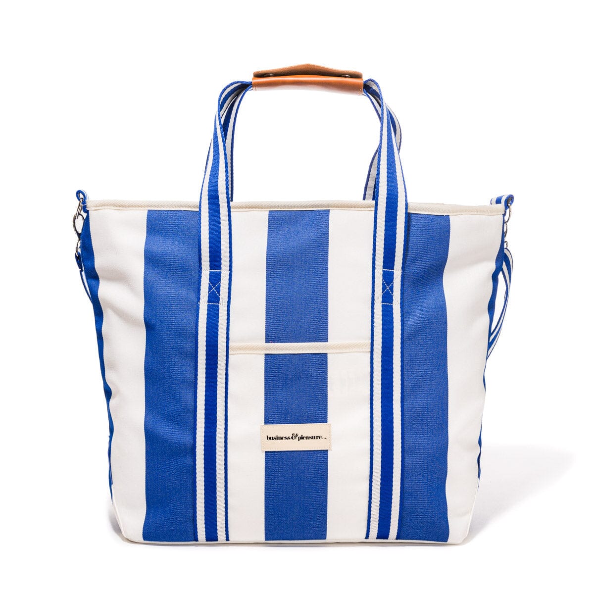 The Cooler Tote Bag - Crew Mediterranean Blue Stripe Cooler Tote Business & Pleasure Co.