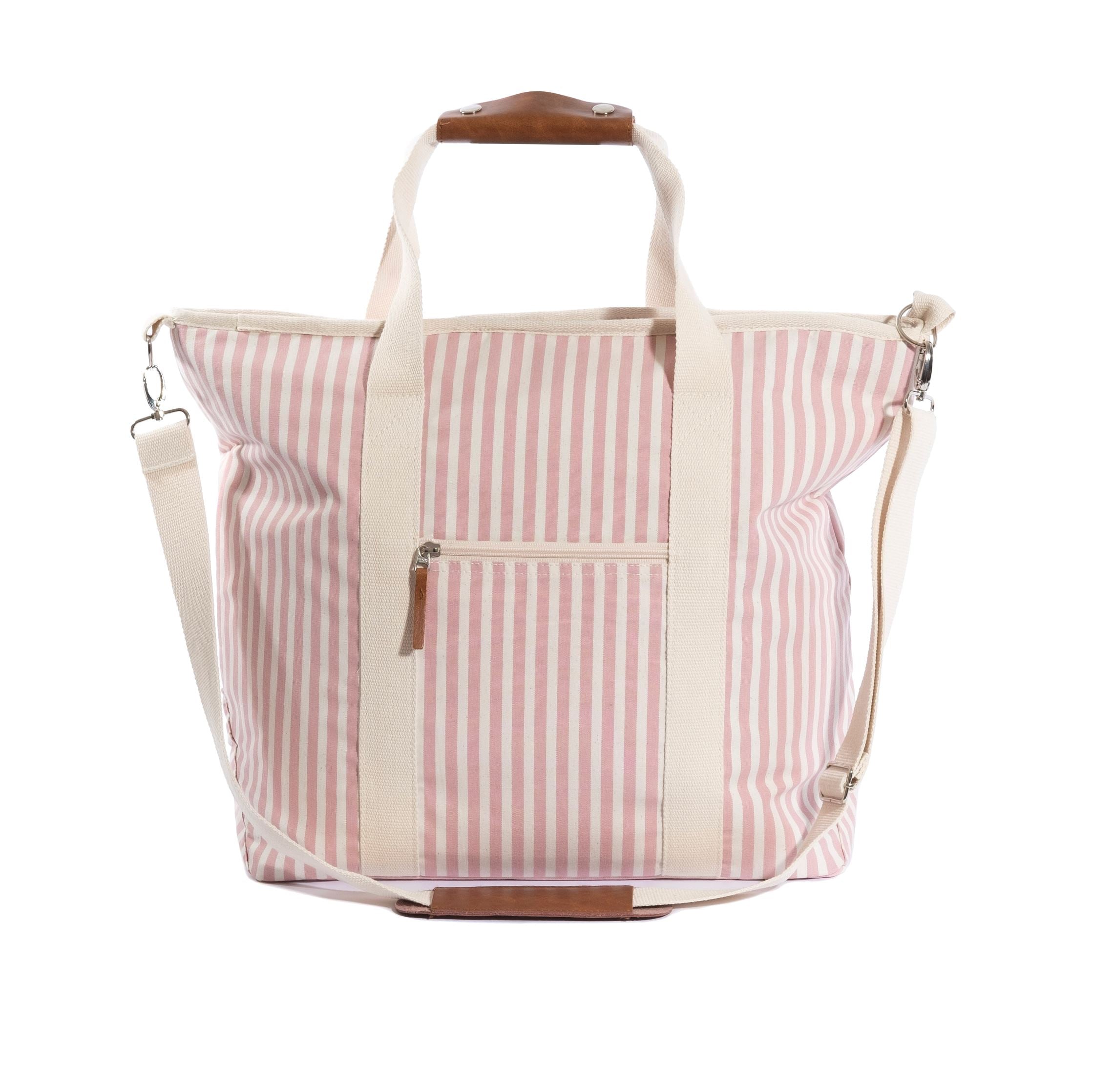 The Cooler Tote Bag - Lauren's Pink Stripe Cooler Tote Business & Pleasure Co