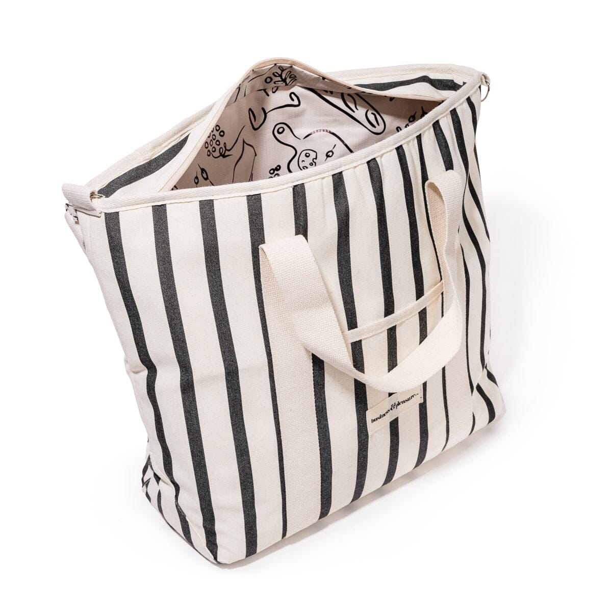 The Cooler Tote Bag - Monaco Black Stripe Cooler Tote Business & Pleasure Co