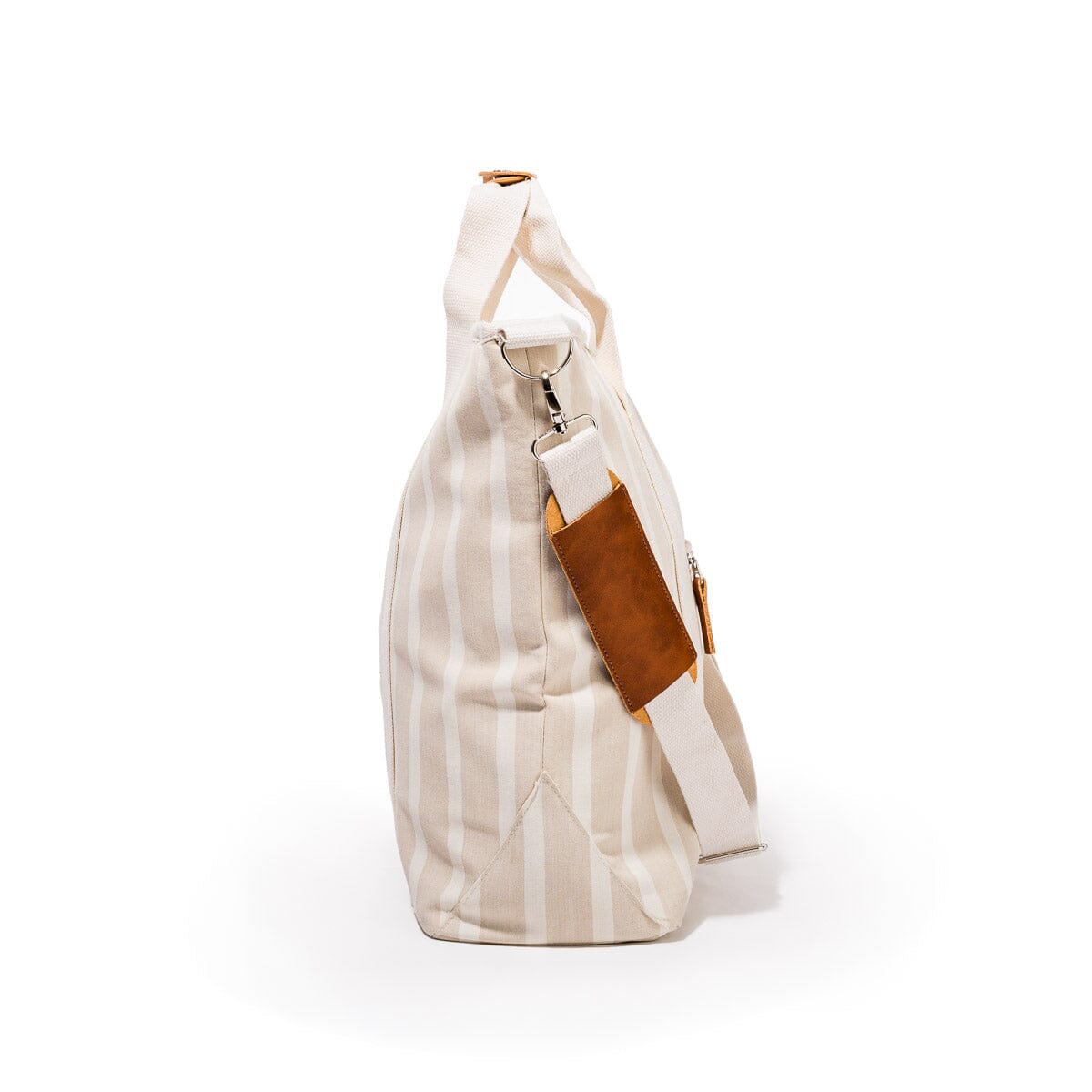 The Cooler Tote Bag - Monaco Natural Stripe Cooler Tote Business & Pleasure Co