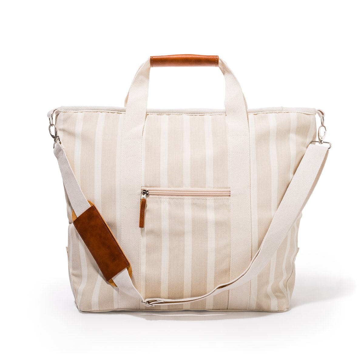 The Cooler Tote Bag - Monaco Natural Stripe Cooler Tote Business & Pleasure Co