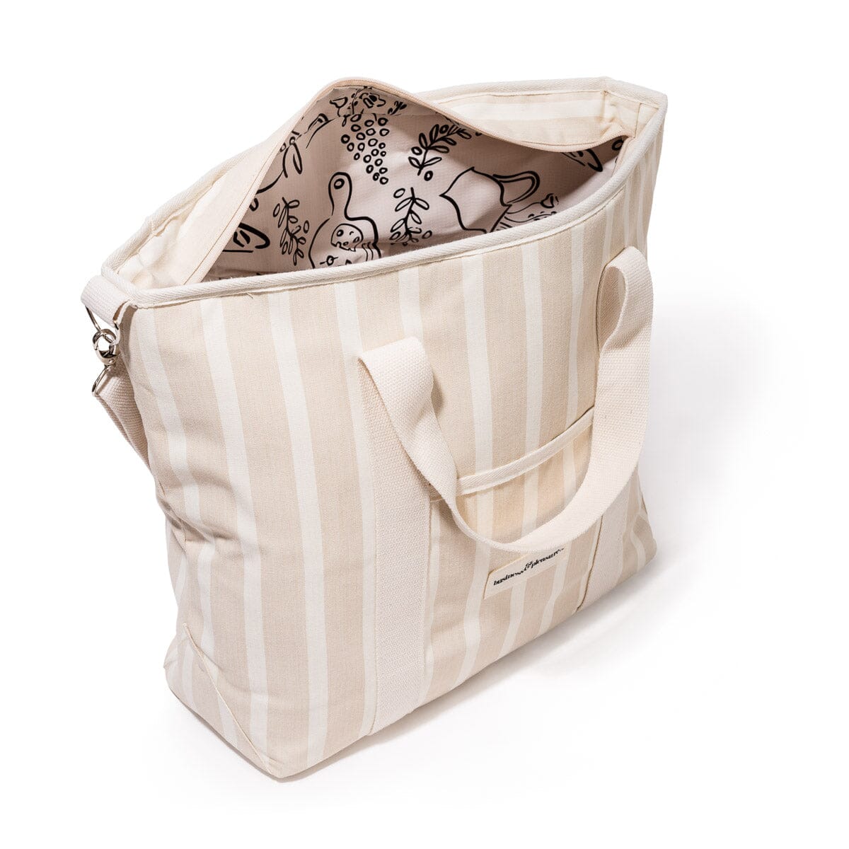 The Cooler Tote Bag - Monaco Natural Stripe Cooler Tote Business & Pleasure Co