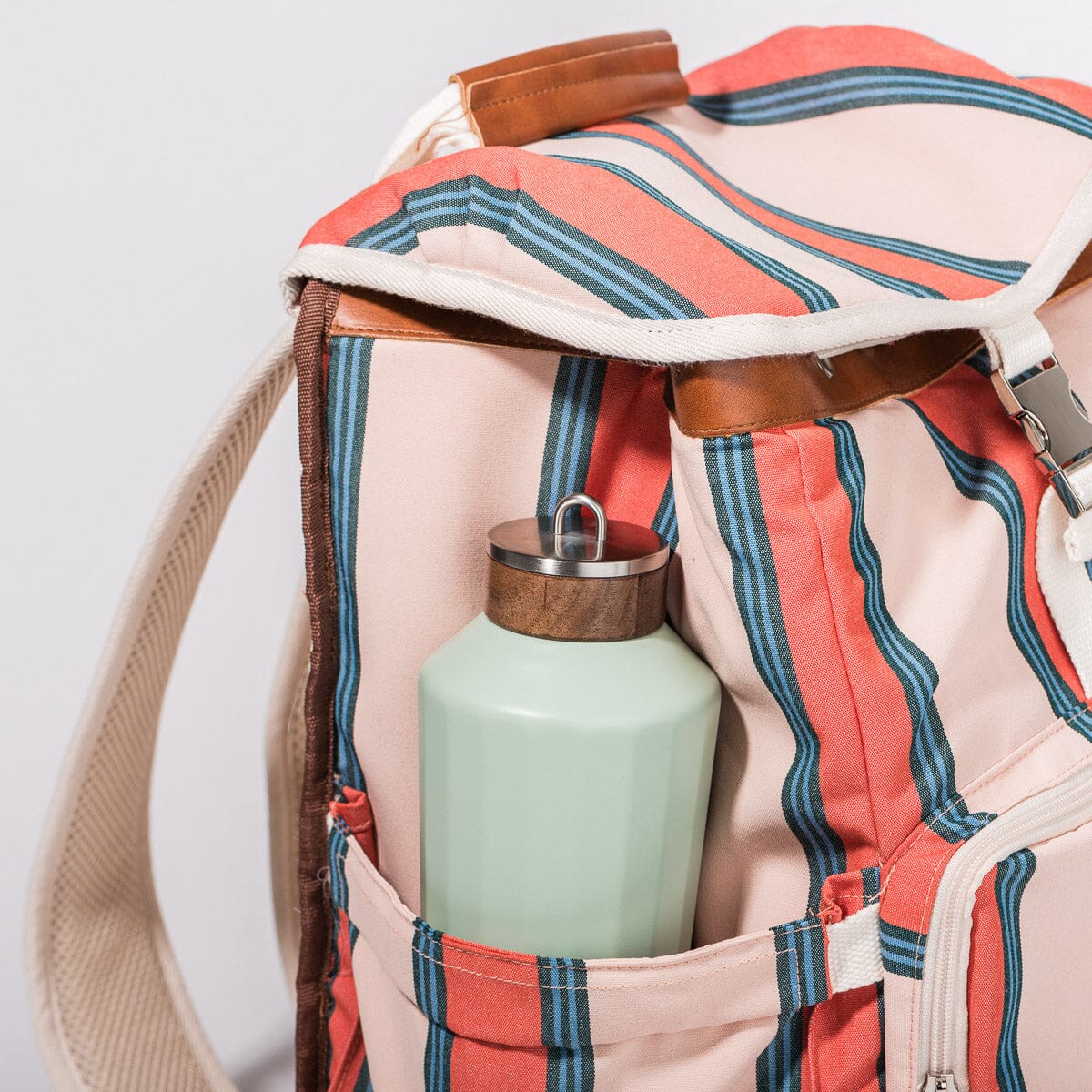 The Backpack Cooler - Bistro Dusty Pink Stripe Backpack Cooler Business & Pleasure Co