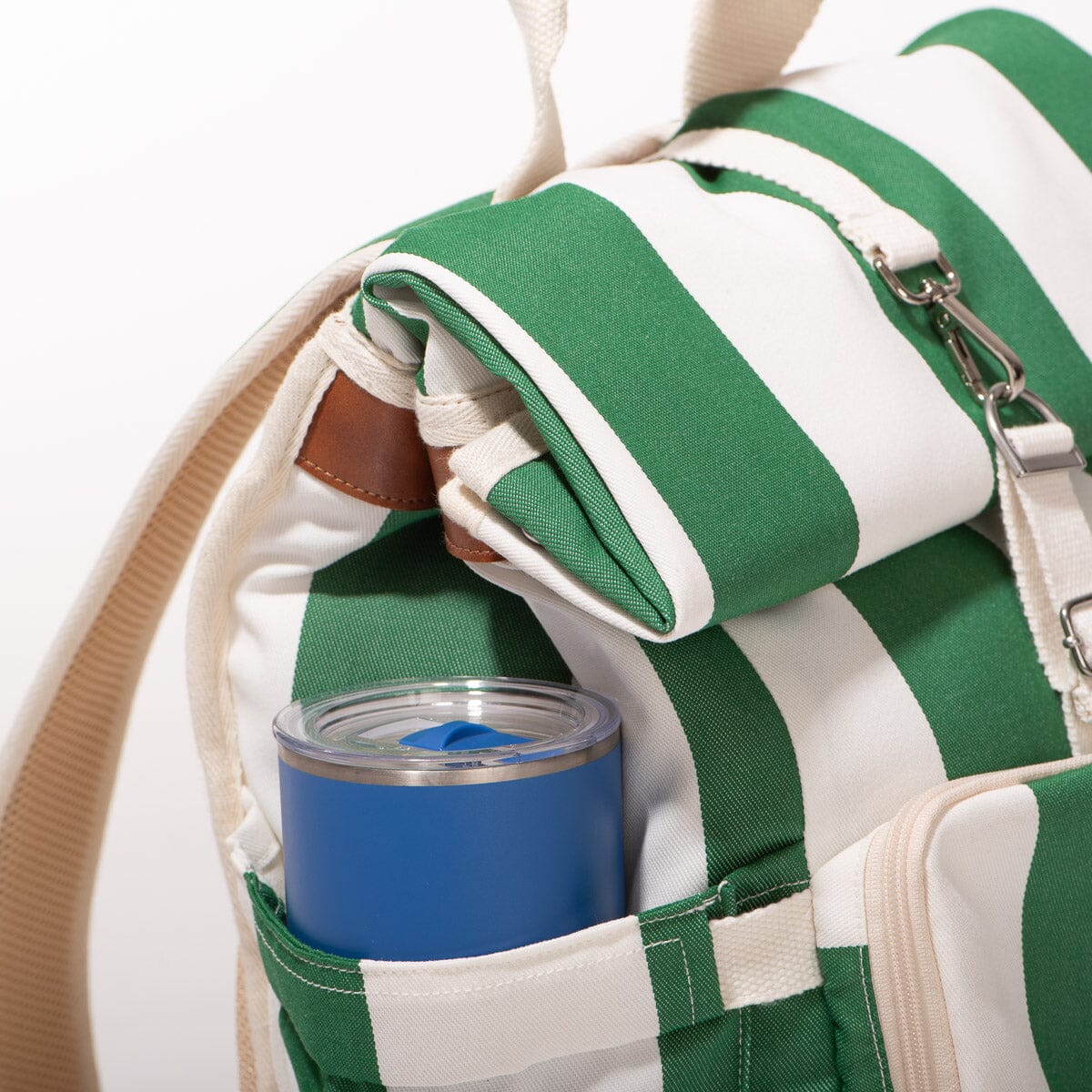 The Backpack Cooler - Crew Canyon Green Stripe Backpack Cooler Business & Pleasure Co.