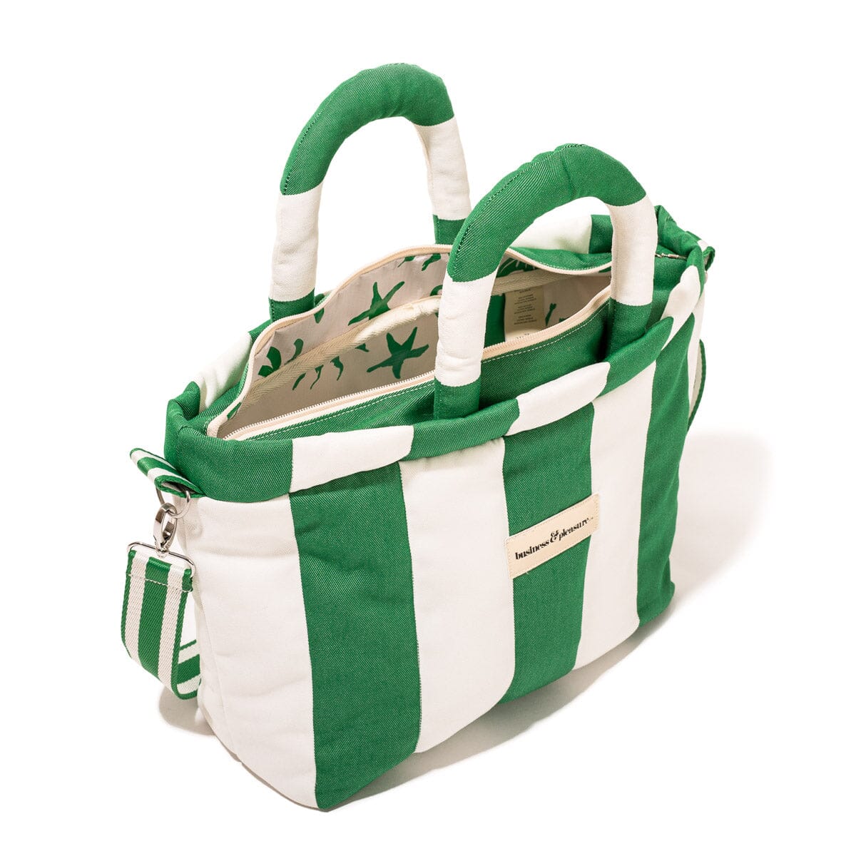 The Cloud Cooler Tote Bag - Crew Canyon Green Stripe Cloud Cooler Tote Bag Business & Pleasure Co.