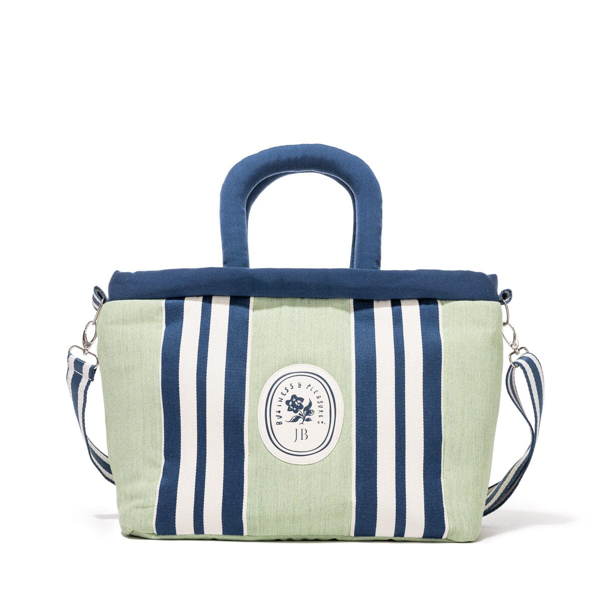 The Cloud Cooler Tote Bag x Julia Berolzheimer in Green Stripes B&P Co. x Julia Berolzheimer