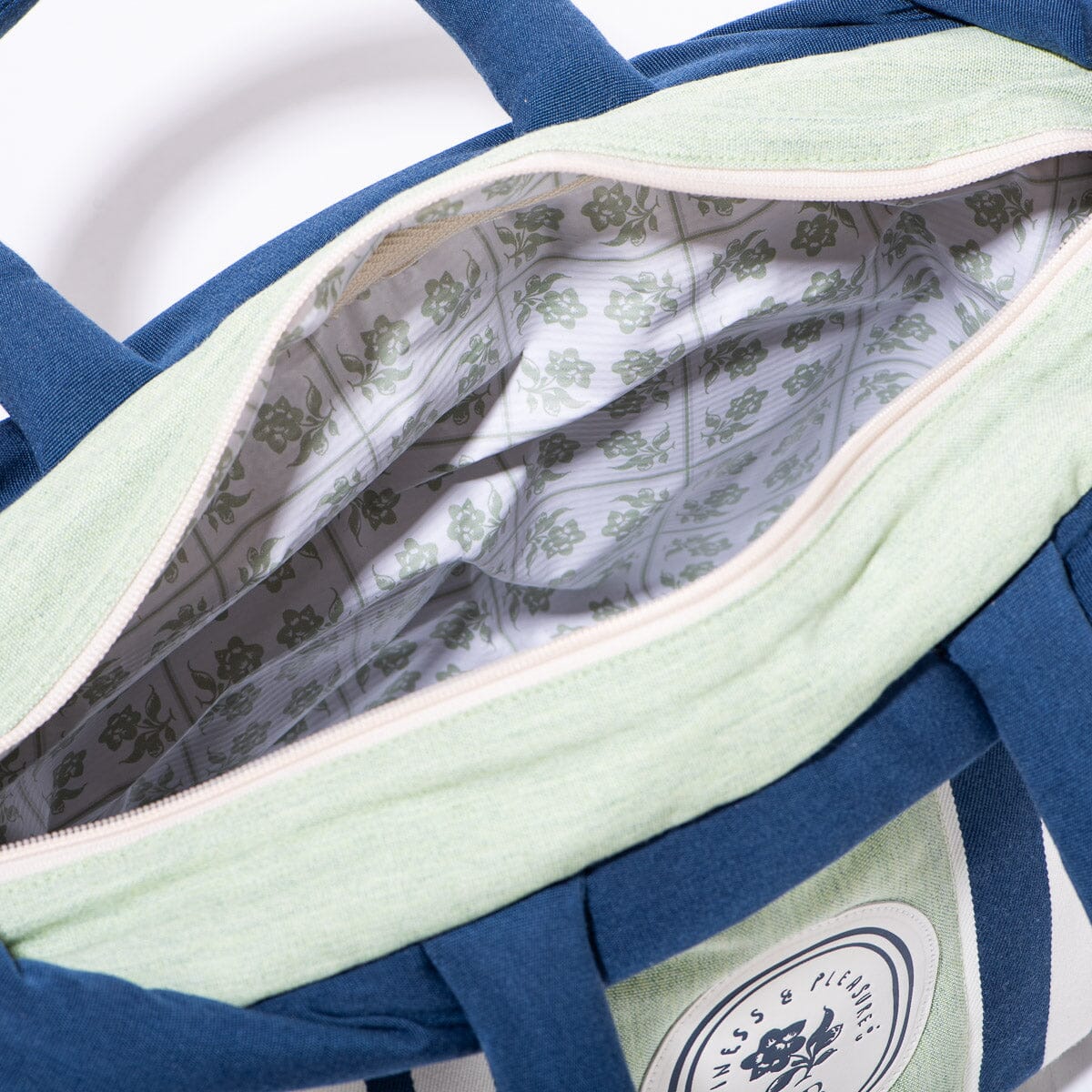 The Cloud Cooler Tote Bag x Julia Berolzheimer in Green Stripes B&P Co. x Julia Berolzheimer