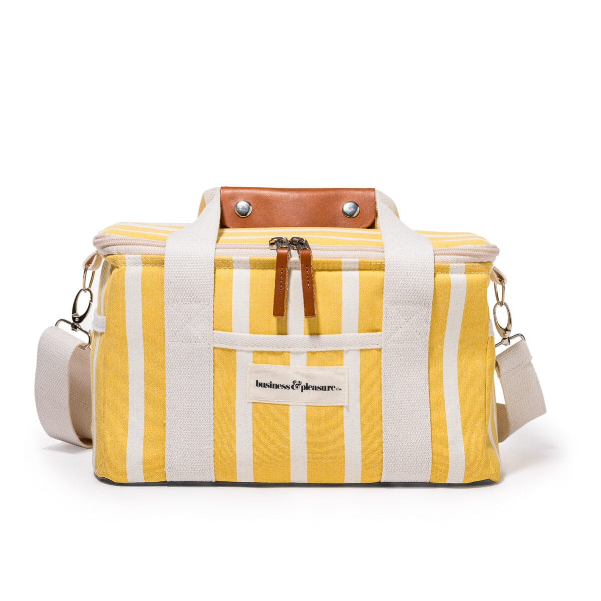 Business & Pleasure Yellow Striped Insulated Cooler Bag selling