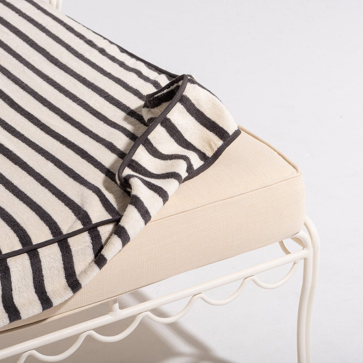 The Lounger Towel - Monaco Black Stripe Lounger Towel Business & Pleasure Co.