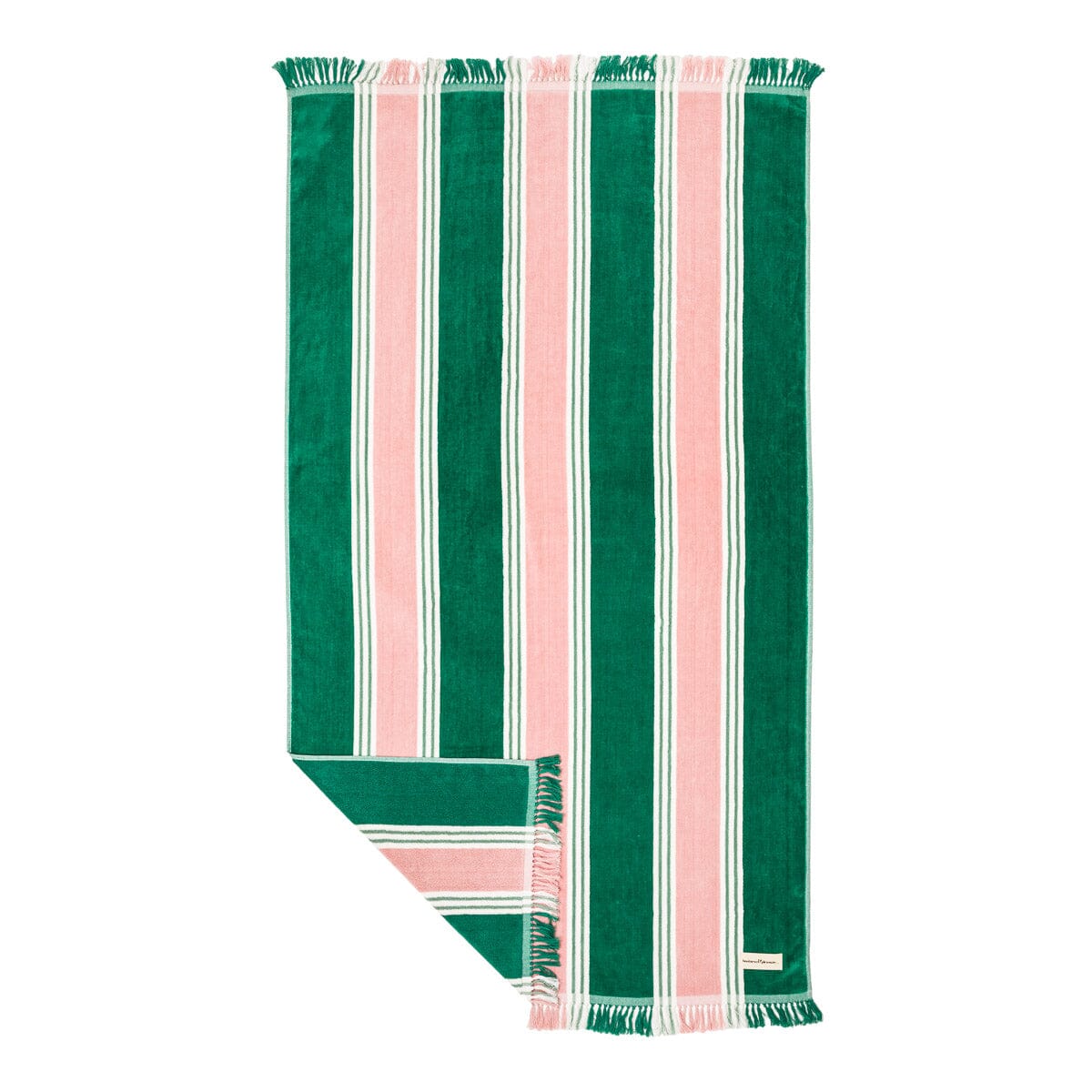 The Beach Towel - Bistro Green Stripe Beach Towel Business & Pleasure Co.
