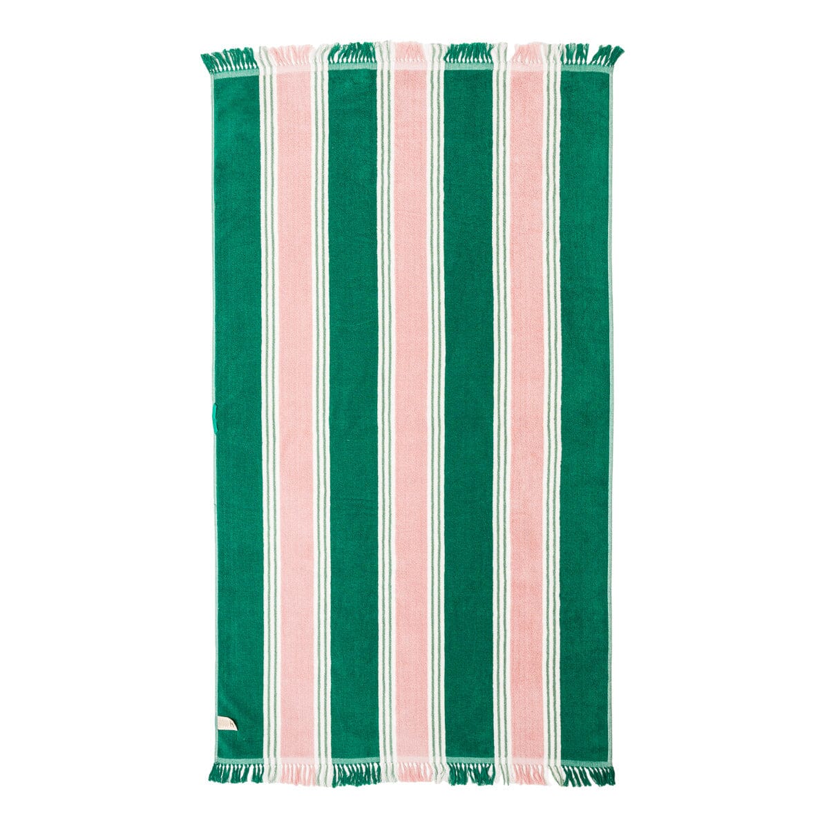 The Beach Towel - Bistro Green Stripe Beach Towel Business & Pleasure Co.