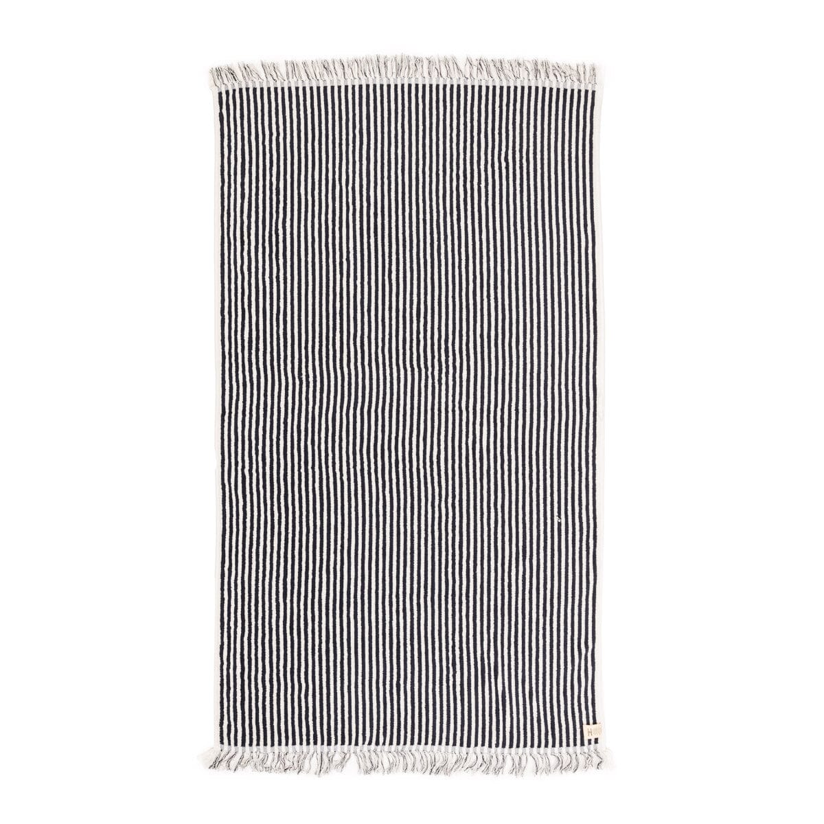 The Beach Towel - Lauren's Navy Stripe Beach Towel Business & Pleasure Co