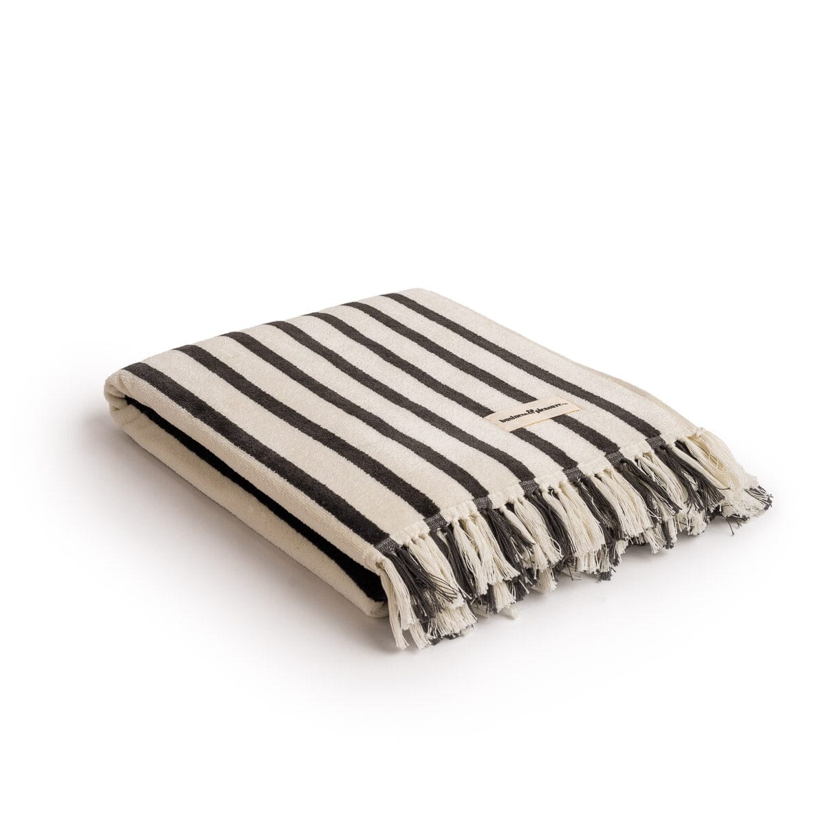 The Beach Towel - Monaco Black Stripe Beach Towel Business & Pleasure Co