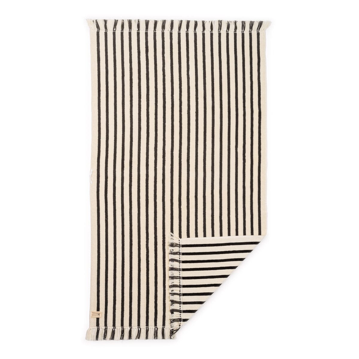 The Beach Towel - Monaco Black Stripe Beach Towel Business & Pleasure Co
