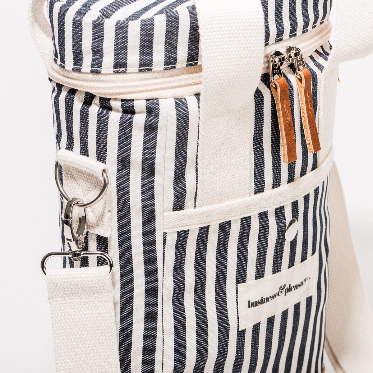 The Wine Cooler Tote Bag - Laurens Navy Stripe Wine Cooler Tote Bag Business & Pleasure Co