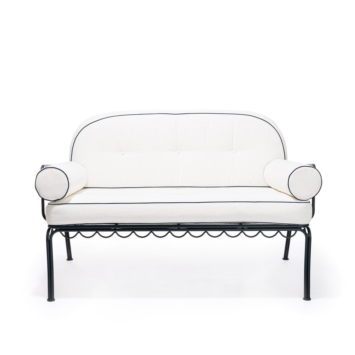 The Al Fresco Love Seat Cushion Set - Rivie White Al Fresco Love Seat Cushion Set Business & Pleasure Co 