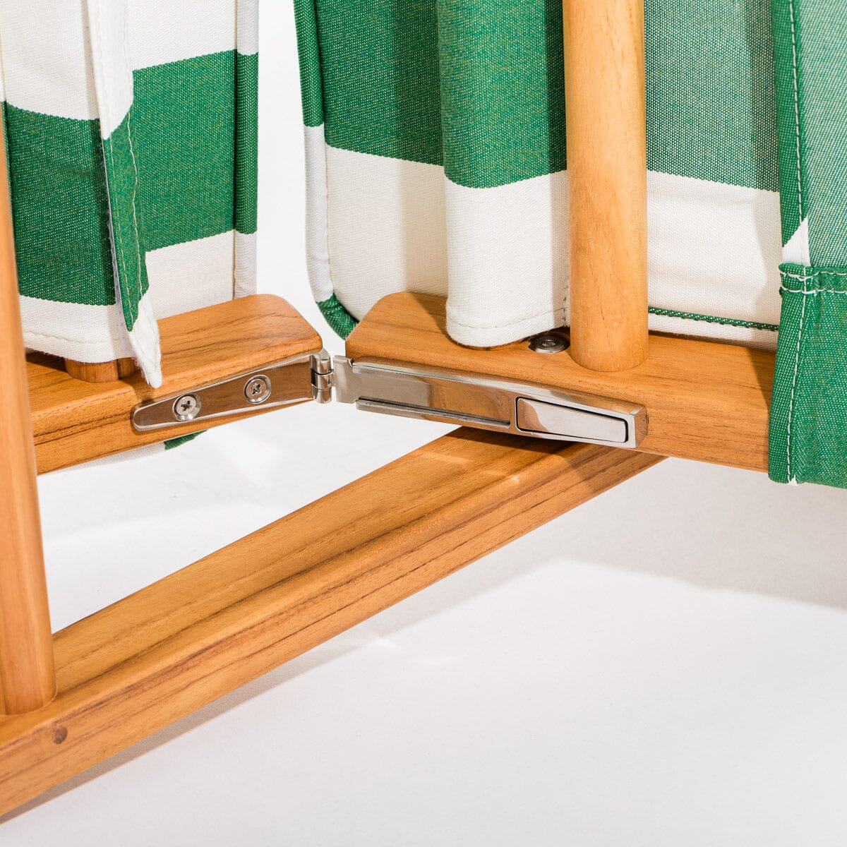 The Club Chair - Teak Natural - Crew Canyon Green Stripe Club Chair Business & Pleasure Co.