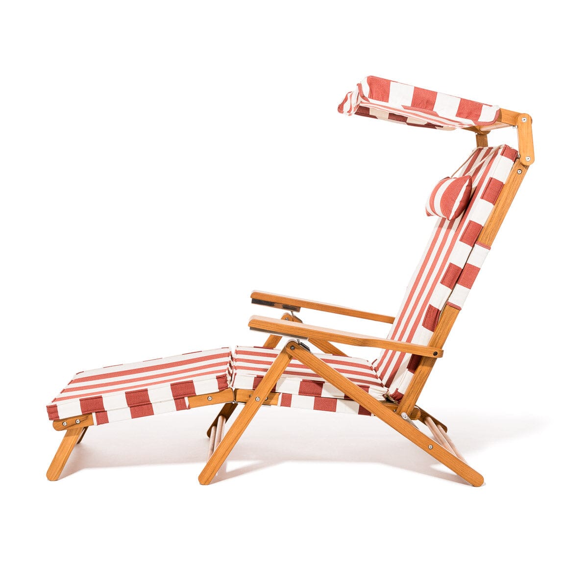 The Club Chair - Teak Natural - Crew Le Sirenuse Stripe Club Chair Business & Pleasure Co.